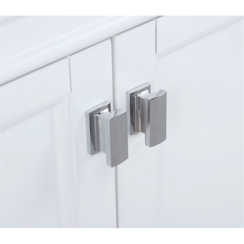 Maklaine Solid Birch Hardwood White Double Vanity Rectangular Soft Close Doors 84