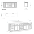 Maklaine Solid Birch Hardwood White Double Vanity Rectangular Soft Close Doors 84