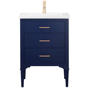 Maklaine 24&quot Single Sink Vanity in Blue