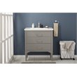 Maklaine Solid Hardwood Gray Vanity Rectangular Porcelain Sink 30