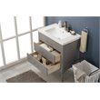 Maklaine Solid Hardwood Gray Vanity Rectangular Porcelain Sink 30