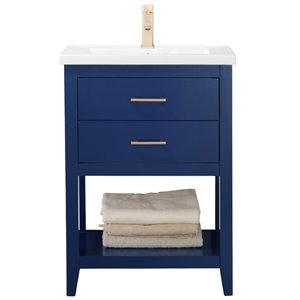 Maklaine 24&quot Single Sink Vanity in Blue