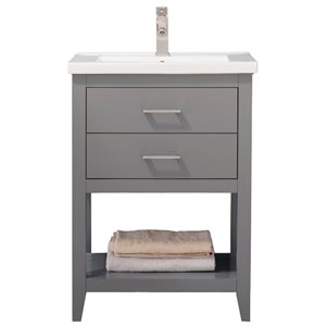 Maklaine 24&quot Single Sink Vanity in Gray