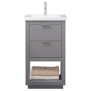 Maklaine 20&quot Single Sink Vanity in Gray