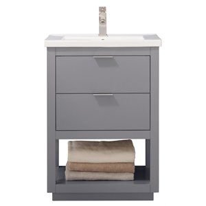 Maklaine 24&quot Single Sink Vanity in Gray