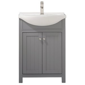 Maklaine 24&quot Single Sink Vanity in Gray