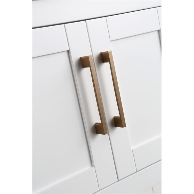 Maklaine PVC White Single Sink Vanity Rectangular Soft Close 24
