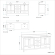 Maklaine Birch Hardwood Blue Double Vanity Rectangular 72