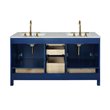 Maklaine Birch Hardwood Blue Double Vanity Rectangular 72