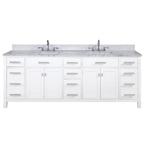 Maklaine 84&quot Double Vanity in White