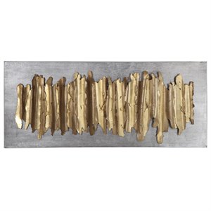 Maklaine Iron Antique Gold Wall Decor Rectangular 55.25&quotH x 24&quotW x 2.75&quotD