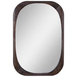 Maklaine Mid-Century Mirror in Dark Brown