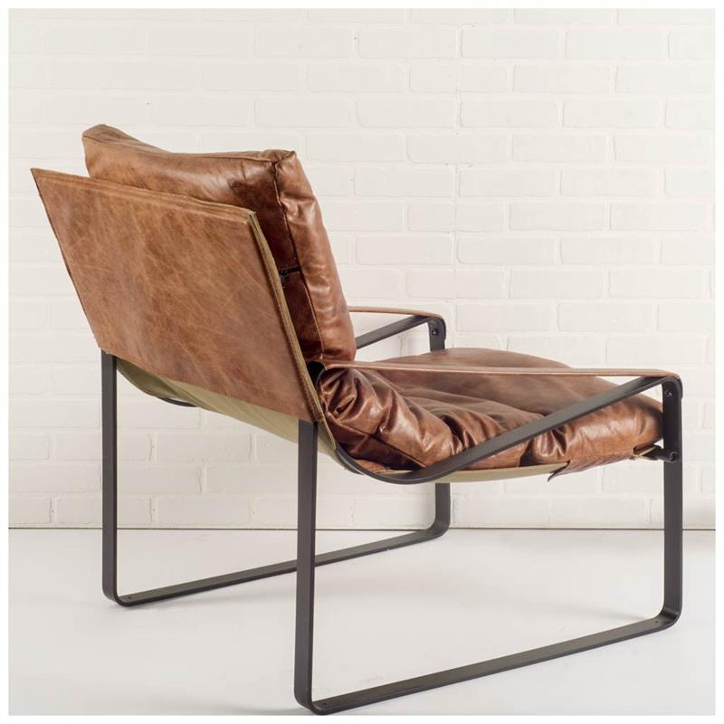 Maklaine Leather Chair in Cocoa Brown