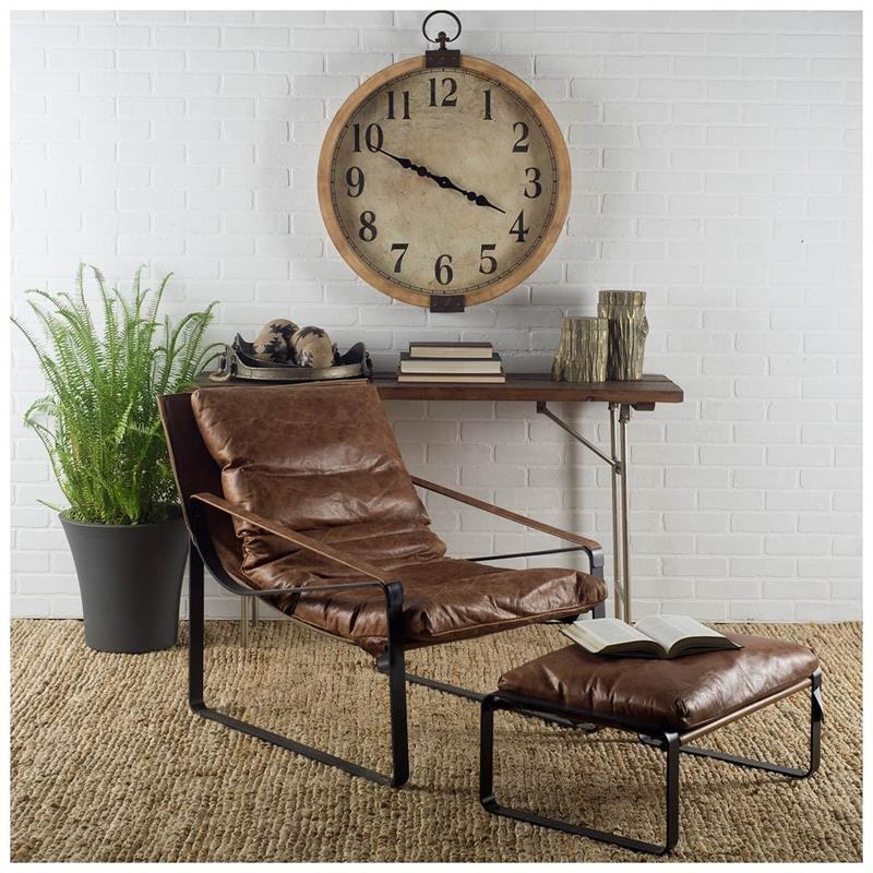 Maklaine Leather Chair in Cocoa Brown