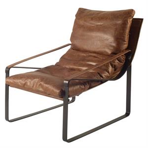 Maklaine Leather Chair in Cocoa Brown