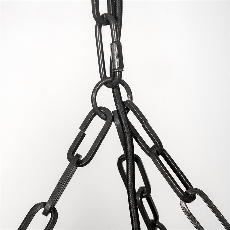 Maklaine Bead Bowl-Style 4 Bulb Chandelier in Black