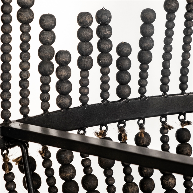 Maklaine Bead Bowl-Style 4 Bulb Chandelier in Black