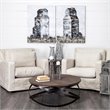 Maklaine Round Coffee Table in Brown