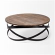 Maklaine Round Coffee Table in Brown
