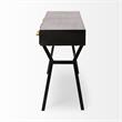 Maklaine 3-Drawers Metal Writing Desk in Matte Black
