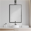 Maklaine Rectangular Metal Mirror in Gunmetal Gray