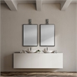 Maklaine Rectangular Metal Mirror in Gunmetal Gray
