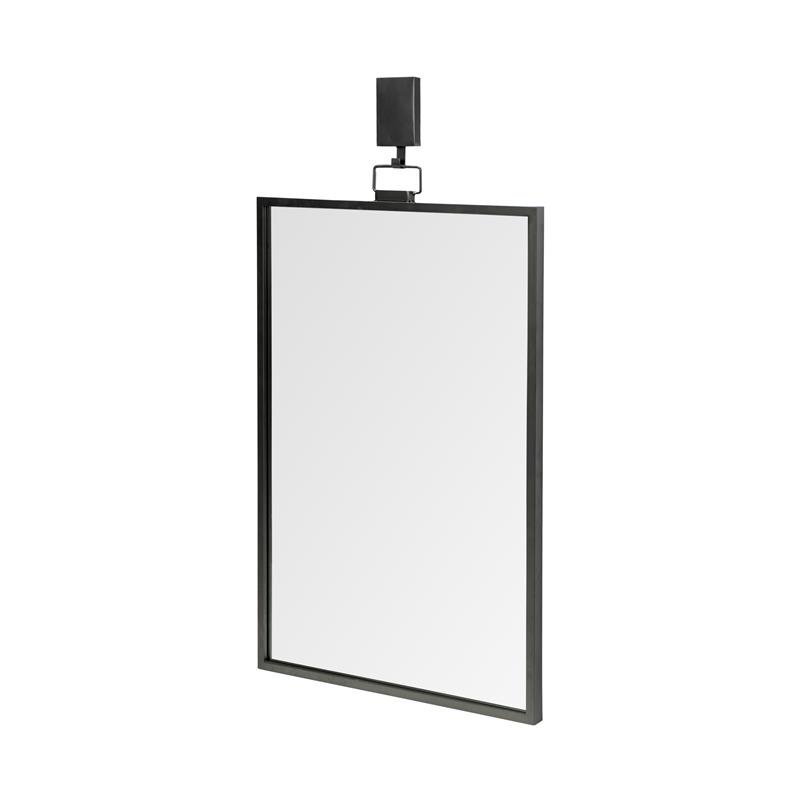 Maklaine Rectangular Metal Mirror in Gunmetal Gray