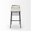 Maklaine Fabric Cream Metal Counter Stool Rectangular Low Back