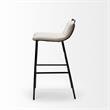 Maklaine Fabric Cream Metal Counter Stool Rectangular Low Back