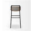 Maklaine Fabric Cream Metal Counter Stool Rectangular Low Back