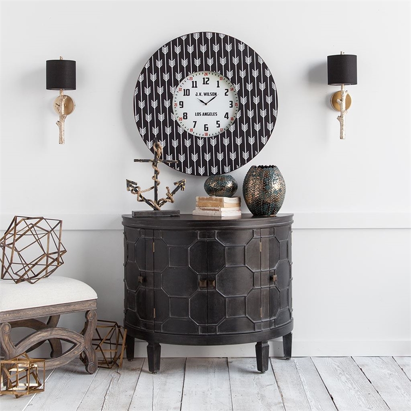 Maklaine Resin Tree Branch Fabric Shade Wall Sconce in Gold