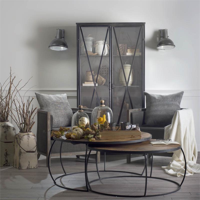 Maklaine Wood Nesting Coffee Tables in Brown (Set of 2)
