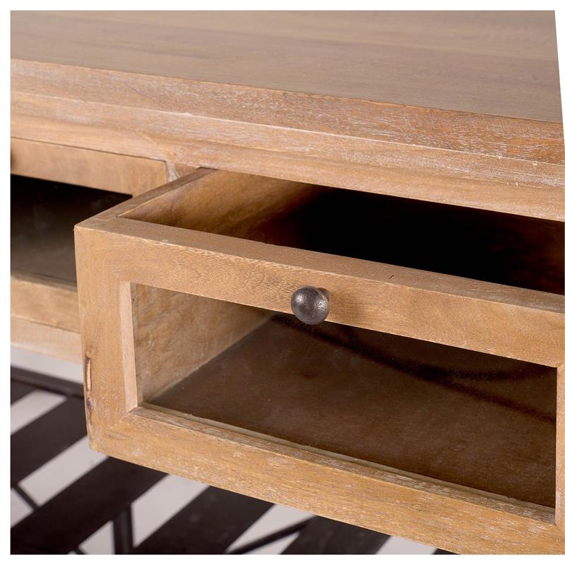 Maklaine Solid Wood Brown Kitchen Island Rectangular Rolling 60