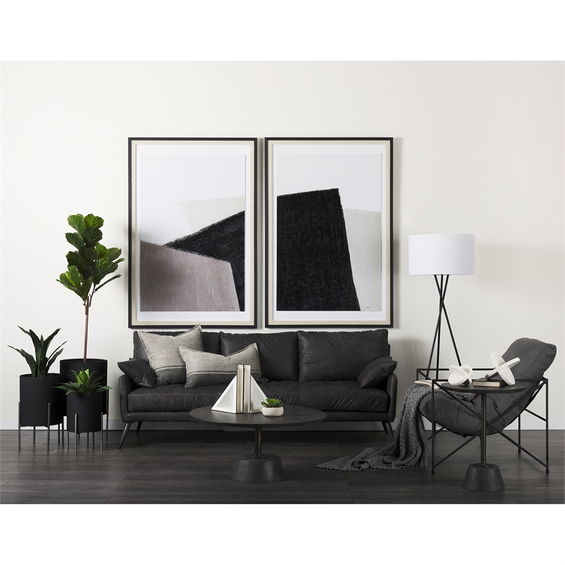 Maklaine Fabric Upholstered Accent Chair in Gray
