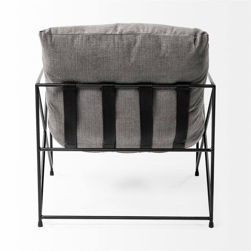 Maklaine Fabric Upholstered Accent Chair in Gray