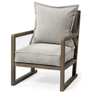 Maklaine Fabric Upholstered Accent Chair in Frost Gray