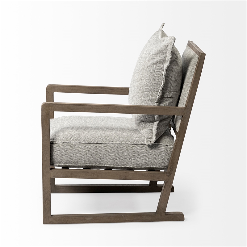 Maklaine Fabric Upholstered Accent Chair in Frost Gray