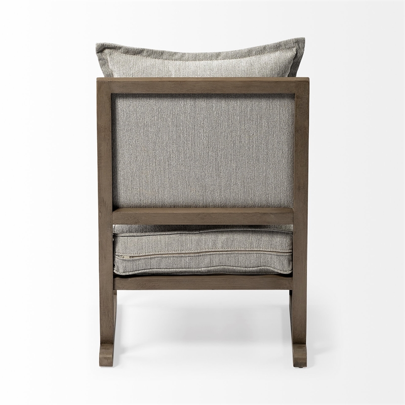 Maklaine Fabric Upholstered Accent Chair in Frost Gray