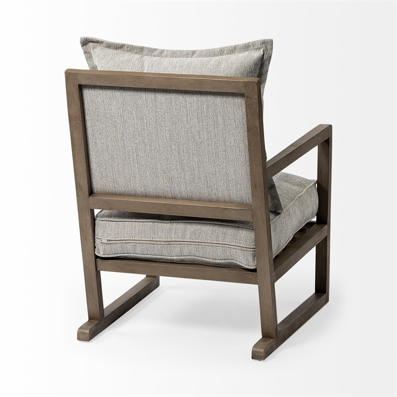Maklaine Fabric Upholstered Accent Chair in Frost Gray