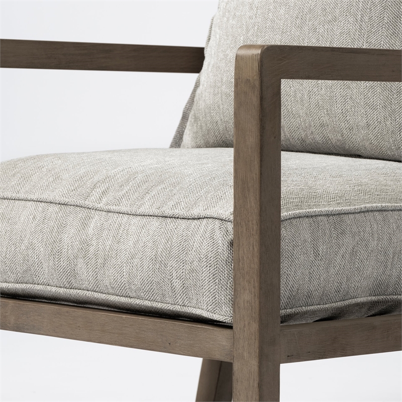 Maklaine Fabric Upholstered Accent Chair in Frost Gray