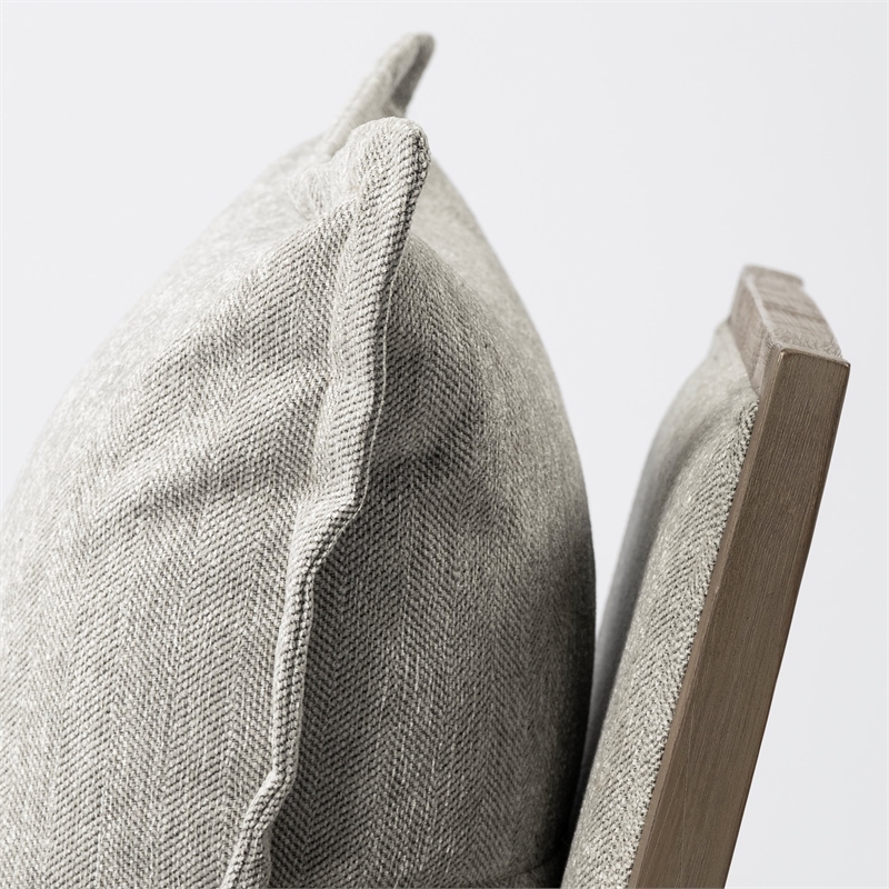 Maklaine Fabric Upholstered Accent Chair in Frost Gray