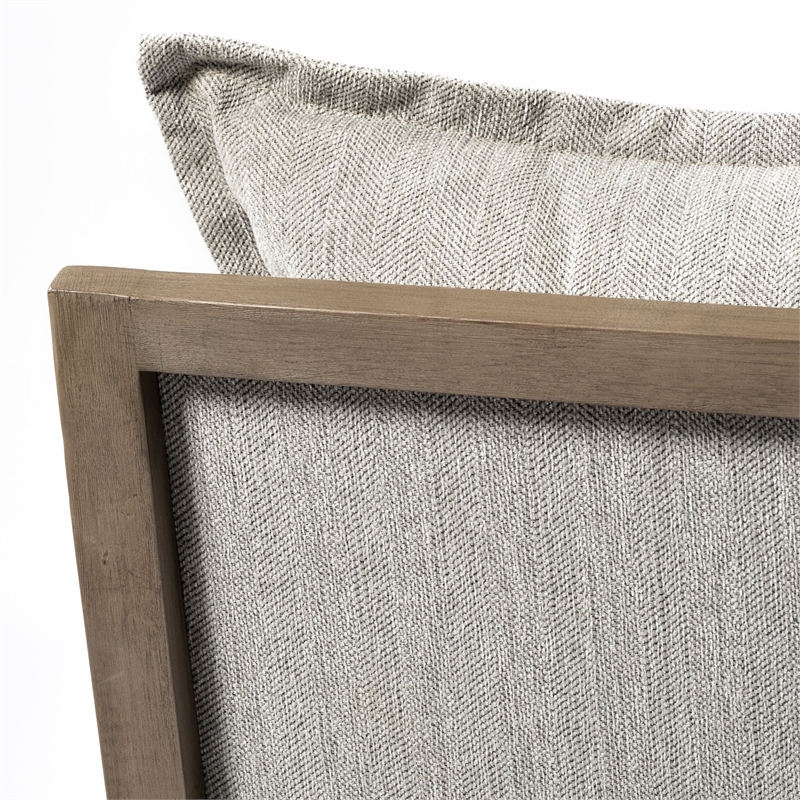 Maklaine Fabric Upholstered Accent Chair in Frost Gray