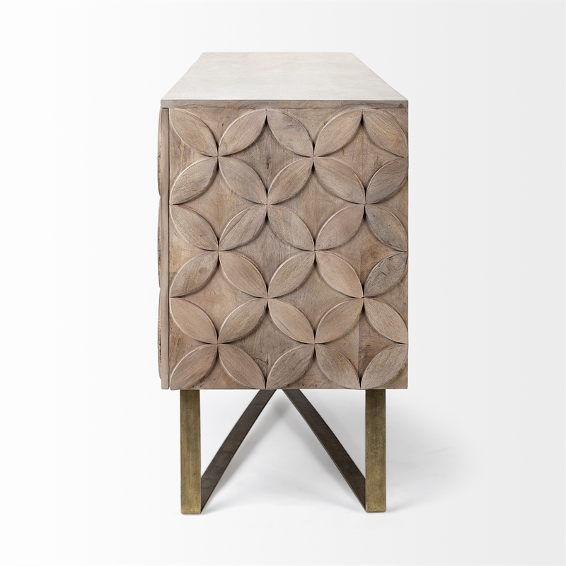 Maklaine 4 Cabinet Door Sideboard in Gold