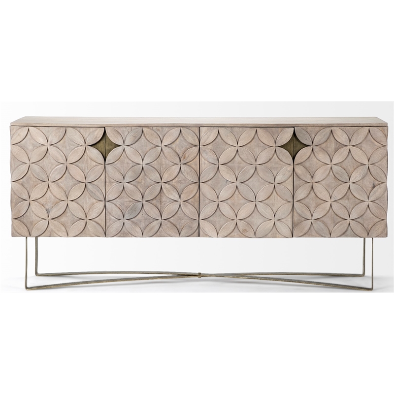 Maklaine 4 Cabinet Door Sideboard in Gold