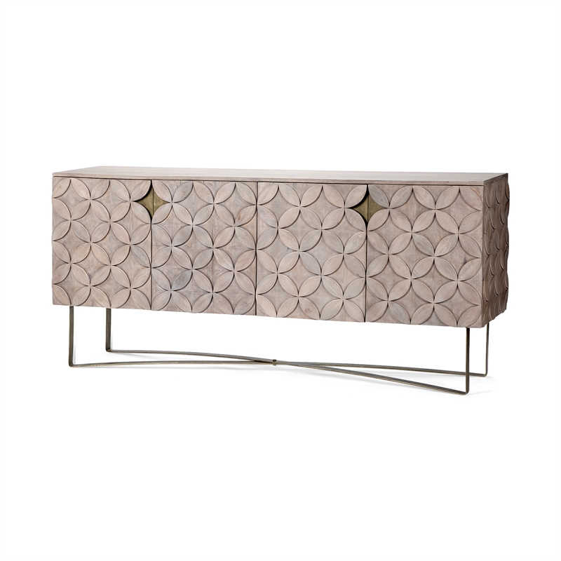 Maklaine 4 Cabinet Door Sideboard in Gold