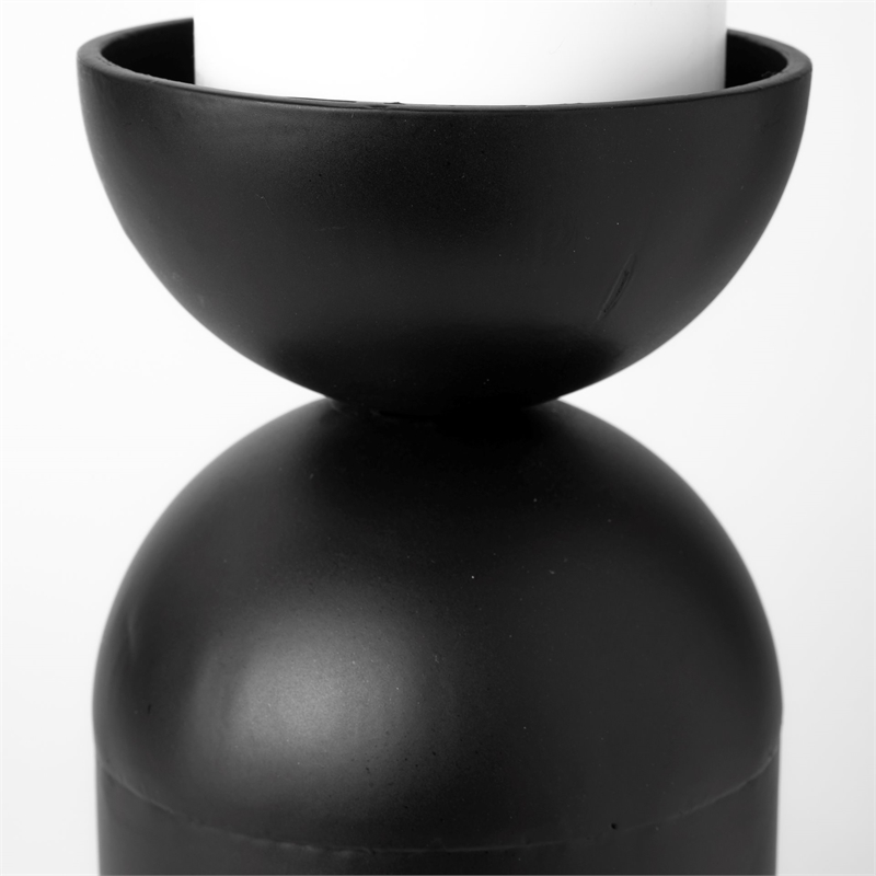 Maklaine Metal Decorative Table Candle Holder in Black