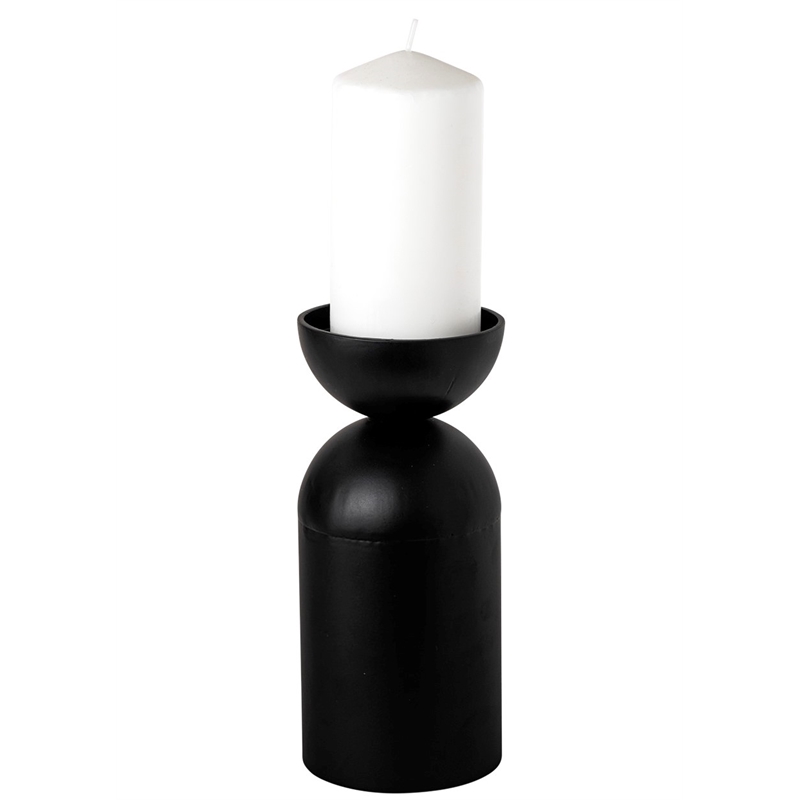 Maklaine Metal Decorative Table Candle Holder in Black