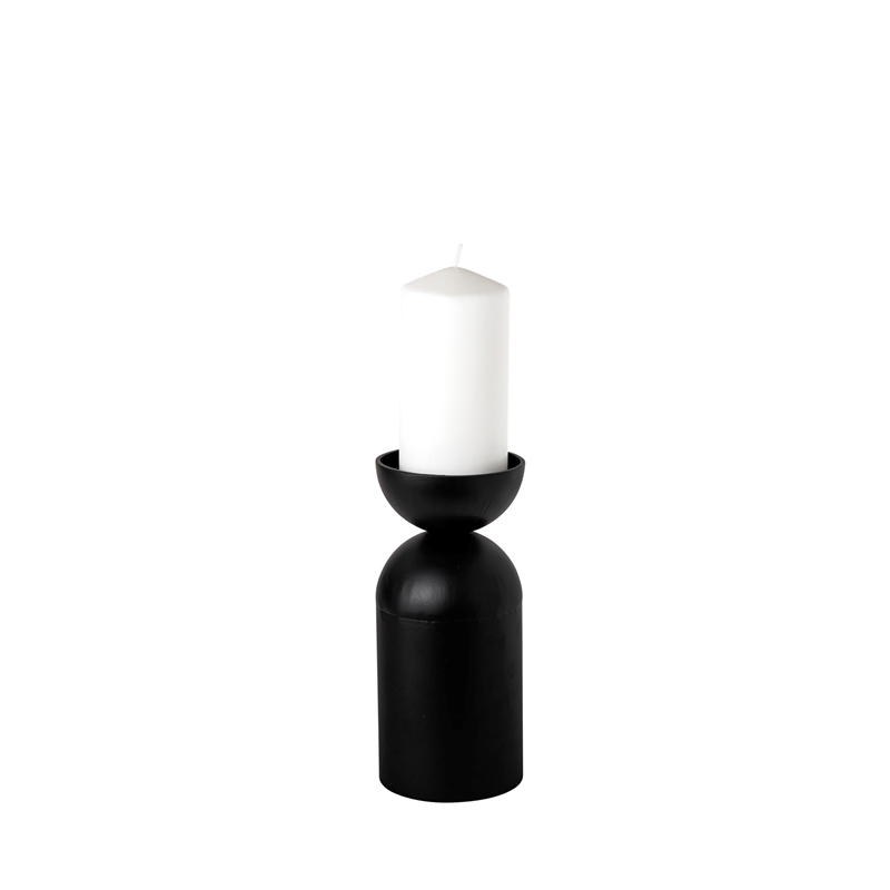 Maklaine Metal Decorative Table Candle Holder in Black