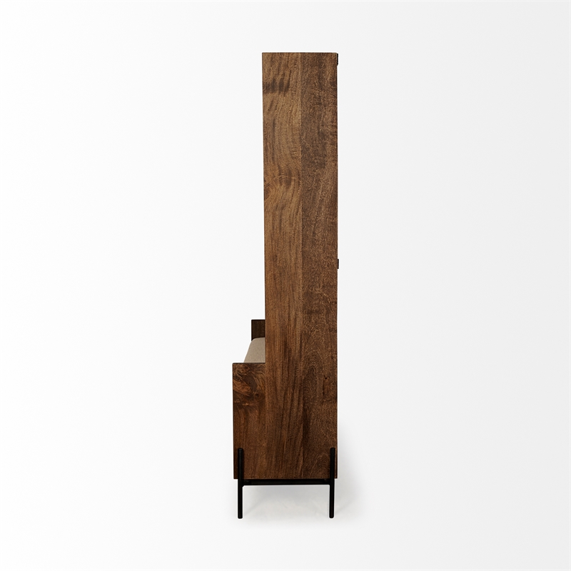Maklaine Wood Seated Hall Tree with Storage in Brown