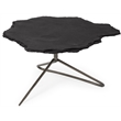 Maklaine Modern Metal Base Coffee Table in Black Slate